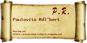 Paulovits Róbert névjegykártya