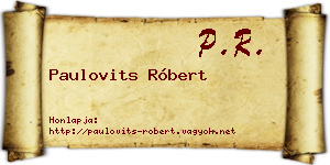 Paulovits Róbert névjegykártya