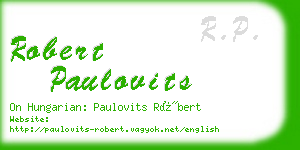 robert paulovits business card